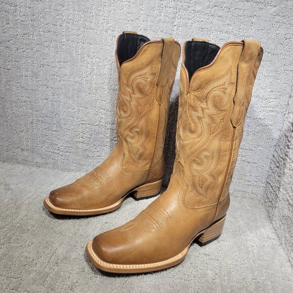 J. B. Dillon Shoes - J.B. Dillon Resrve JBRP2308 Womens Size 6.5C Brown Leather Mid Calf Western Boot